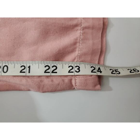 Seven7 Jeans Peachy Pink Crop Wide Leg Pants Size 16 Belted Button Zip Closure - Picture 8 of 10